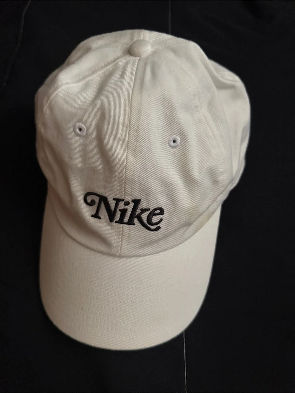 Nike White Baseball Cap with Black Logo